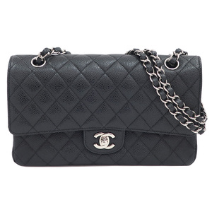 【栄】シャネル CHANEL バッグ マトラッセ25 A01112 チェーンショルダー キャビアスキン BK 女性 18番 保証書 袋 箱