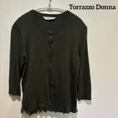 Torrazzo Donna ビジューカーディガン ダークグリーン レース裾