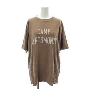 レミレリーフ REMI RELIEF 23SS LAppartement取り扱い CAMP DARTSMONTH T-SH Tシャツ カットソー 半袖 クルーネック プリント M 茶