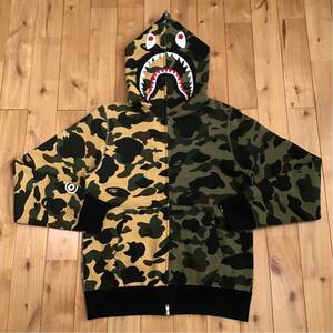 1st camo half シャーク パーカー Mサイズ shark full zip hoodie a bathing ape bape エイプ ベイプ アベイシングエイプ 迷彩 PONR de5