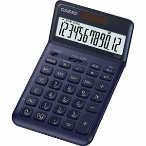 【新品】(まとめ) カシオ デザイン電卓 12桁ジャストタイプ ネイビー JF-S200-NY-N 1台 〔×5セット〕