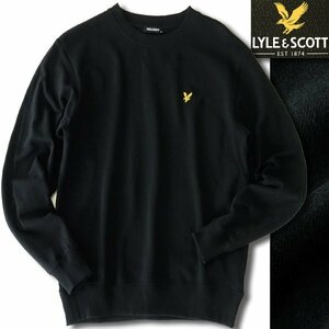 新品 ライル&スコット ロゴワッペン 裏毛 スウェット トレーナー M 黒 【I40317】 LYLE&SCOTT オールシーズン 長袖 クルーネック メンズ