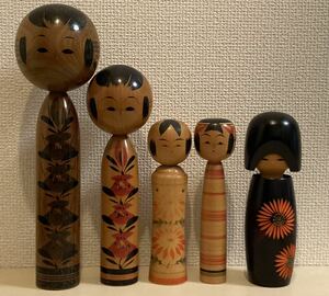 伝統こけし Kokeshi doll 二代目武周 大場茂 土湯 渡辺定巳 青木蓼華 民芸品 Japanese folk craft 