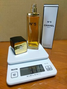 【お安く、残量95%】310g(^^ゞフルボトル 100mlトワレ「CHANEL No.5：ナンバーファイブ」EDT-SP（スプレ）全体美 _/_/交渉OK、匿名OK！_/_/