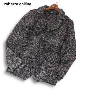 イタリア製★ roberto collina ロベルトコリーナ 秋冬 ウール100% ニット ジャケット Sz.46　メンズ　I4T03043_9#N