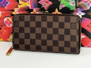 【確実正規品】極美品！Louis Vuittonルイヴィトン　ダミエ・エベヌ　ジッピーウォレット長財布