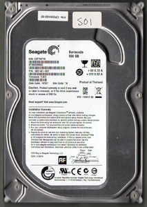 S01 Seagate 3.5inch HDD Barracude ST500DM002 500GB 7200rpm CrystalDiskInfo：正常判定品