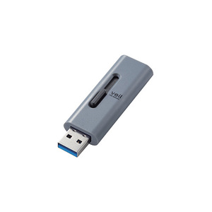 エレコム USBメモリー/USB3.2(Gen1)対応/スライド式/32GB/グレー MF-SLU3032GGY /l