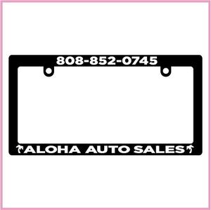 ALOHA AUTO SALES ハワイ ナンバーフレームステッカー USDM HDM 808allday HILIFE in4mation