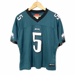 ■Reebok リーボック NFL フィラデルフィア イーグルス #5 McNABB メッシュ フットボール Tシャツ グリーン L 古着 アメフト■