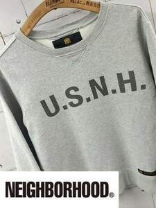 NEIGHBORHOOD PE/C-CREW.LS ネイバーフッド スエット U.S.N.H 両V グレー スウェット