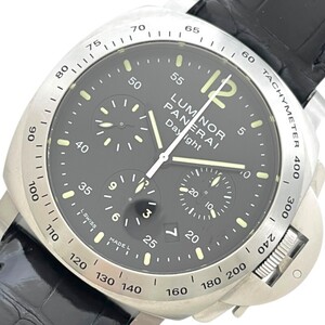 パネライ PANERAI ルミノール クロノグラフ デイライト PAM00250 SS 長財布 メンズ 中古