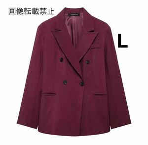 vintage ヴィンテージ レトロ ダブル テーラードジャケット ブレザー アウター Lサイズ レディース★ZARA 好きな方に★秋冬新作 新品★