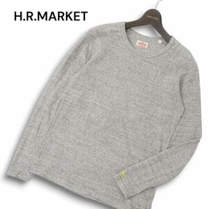 H.R.MARKET ハリウッドランチマーケット 通年 H刺繍★ ストレッチ 長袖 カットソー ロンTシャツ Sz.3　メンズ グレー 日本製　C4T07451_8#F