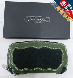 2A8542/未使用品 MANIFOLD ラウンドファスナーロングウォレット マニフォールド 財布