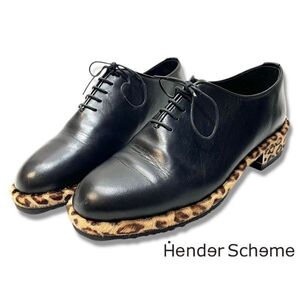 6 ★ 正規品 Hender Scheme エンダースキーマ anima es-s-anm アニマ ホールカット レザーシューズ ハラコ レオパード プレーントゥ