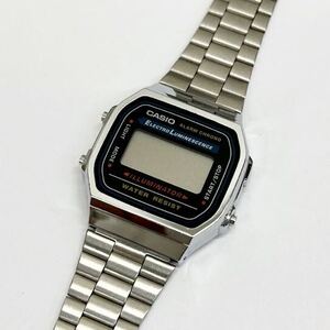 1499◎ CASIO カシオ ARARM CHRONO 1572 A168 小物 時計 腕時計 デジタル メタルバンド カジュアル シルバー レディース