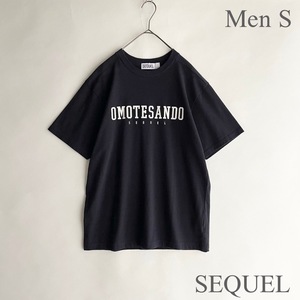 SEQUEL 日本製 シークエル 19SS プリントTシャツ ロゴTシャツ OMOTESANDO コットン クルーネック トップス ネイビー size S sk