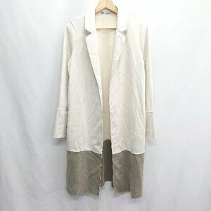 ◇ ZARA ザラ 長袖 スエードコート サイズUSA/S アイボリー カーキ レディース E