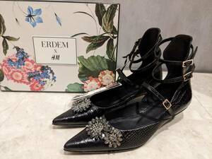 【未使用】ERDEM　H&M　パンプス EU38(24cm相当)　レザー　コラボ　アーデム