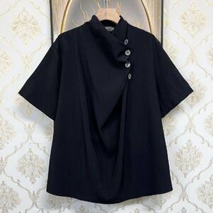 個性EU製＆定価2万◆UABONI*Paris*半袖Tシャツ*ユアボニ*パリ発◆お洒落 速乾 ゆったり 無地 カットソー スウェット トレンディ 夏 L/48