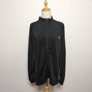 944 良品 ATHLETIC WORKS アスレチックワークス ジャージトップス Mサイズ ブラック ブランドロゴ入り メンズ カジュアル 古着 USED