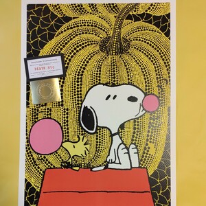 DEATH NYC 世界限定100枚 アートポスター　SNOOPY スヌーピー 草間彌生　南瓜 かぼちゃ ガム フーセンガム ウッドストック トム エバハート