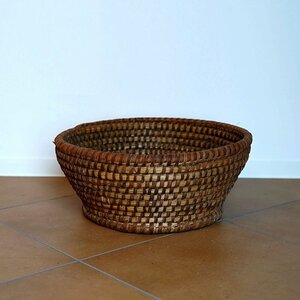 French Old Basket on Strow&Rattan / Bowl / 60s ボウル フランス バスケット かご