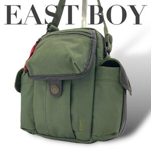 美品　EASTBOY イーストボーイ　ショルダーバッグ　ナイロン　レザー