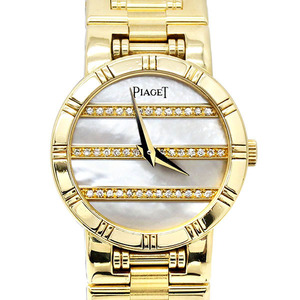 ピアジェ PIAGET ダンサー 80563K81 ホワイトシェル ダイヤライン文字盤 K18YG 金無垢 レディース腕時計 クォーツ 23mm 60.8g