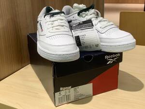 【13610】【未使用】Reebok リーボック CLUB C 85_FY0479 ホワイト/24cm テニス タグ付き クラブシー誕生35周年を記念したレザーモデル彡