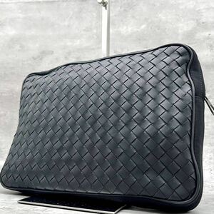 1円〜【未使用級】ボッテガヴェネタ BOTTEGA VENETA セカンドバッグ ボディバッグ クラッチバッグ イントレチャート メンズ ブラック 黒