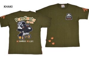 PDJ Delivery半袖Tシャツ◆PANDIESTA JAPAN カーキXXLサイズ 523859 パンディエスタジャパン パンダ 刺繍