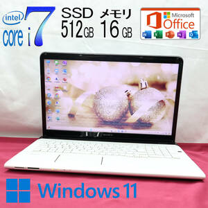 ★完動品 最上級4コアi7！新品SSD512GB メモリ16GB★SVE1711AJ Core i7-3632QM Webカメラ Win11 MS Office2019 Home&Business★P73195