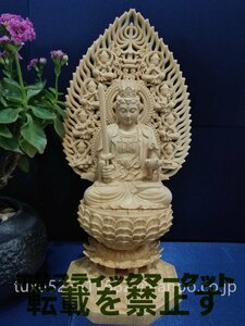 極上品　仏教工芸品　精密細工　木彫仏教　文殊菩薩　開運風水