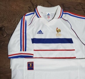 値下げ交渉 1998年 ワールドカップ優勝 フランス代表 NO STAR adidas AWAY MADE IN UK 検/ FIFA WC 98 WORLD CUP FRANCE ZIDANE ジダン Y2K