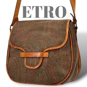 良品　ETRO エトロ　ショルダーバッグ　ペイズリー柄　斜め掛け