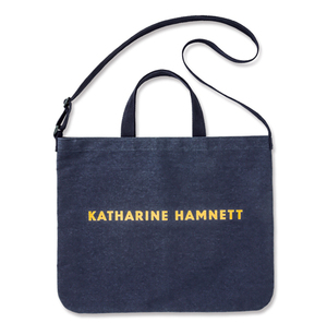 キャサリン ハムネット KATHARINE HAMNETT BIG エコ ショルダーバッグ ダークネイビー シンプルデザイン