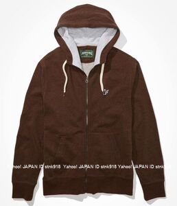 〓ラス２!! アメリカンイーグル/US XXXL/AE Super Soft Fleece Thermal-Lined フルジップ/Light Brown