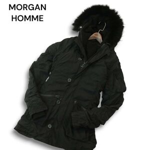 MORGAN HOMME モルガン オム 秋冬 ファー&ボア ライナー★ ミリタリー N-3B フライト ジャケット モッズ コート Sz.M メンズ　A4T13268_C#N