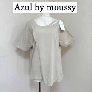 Azul by moussy レディース カットソー 半袖 ベージュ 2WAY レイヤード