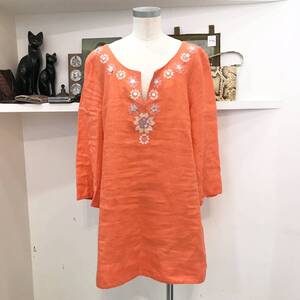 j crew/blouse/ethnic/orange/summer/ジェイクルー/ブラウス/エスニック/オレンジ/夏