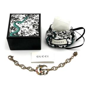 【新品同様・高級】グッチ　GUCCI　レディース　マルチカラー　クリスタル　ブレスレット　バングル