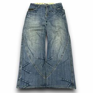 00s dolce Gabbana D&G wide denim pants crash belt dolce&gabbana collection archive vintage italy 