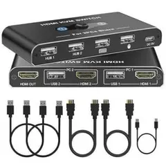 KVMスイッチ HDMI 2入力1出力 KVM USB 切替器