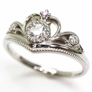 美品!!H&Q!!EX!!鑑定書付き!!＊K.uno(ケイウノ)Pt950天然ダイヤモンドリング＊j 5.1g 14.0号 diamond jewelry ring EC2/EC2