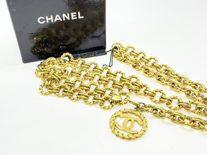 ◆◆【CHANEL】シャネル ヴィンテージ オールド チェーン ベルト ココマーク ゴールド 28 GP 真贋鑑定済み oi ◆◆