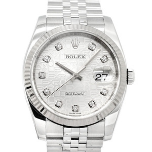 ロレックス ROLEX デイトジャスト 116234G シルバーホリコンピューター文字盤 V番 10P ダイヤ SS/WG メンズ腕時計 自動巻き DATEJUST 36mm