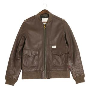 ダブルタップス WTAPS 09AW A-2 JACKET FIELD LTHR LAMB ラムレザー フライト ジャケット ブルゾン ブラウン 092NWDT-JKM03 メンズ