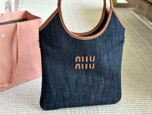 新品 miumiu デニムショルダーバッグ キャンバストートバッグ